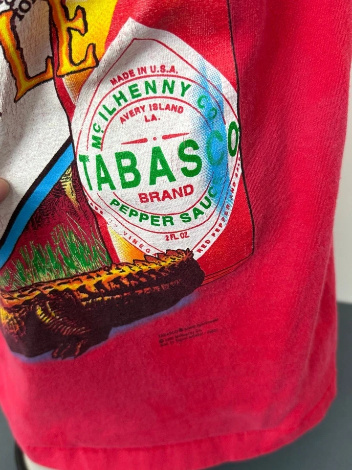 Винтажная футболка 1995 Tabasco двусторонняя популярный соус сделано в США размер средний - Изображение 4 из 4