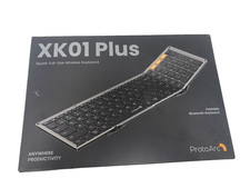 ProtoArc Foldable Bluetooth Keyboard, Wireless Portable Slim, Black XK01 Plus