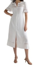 Quince Lightweight Midi Dress Lace Size L NWT