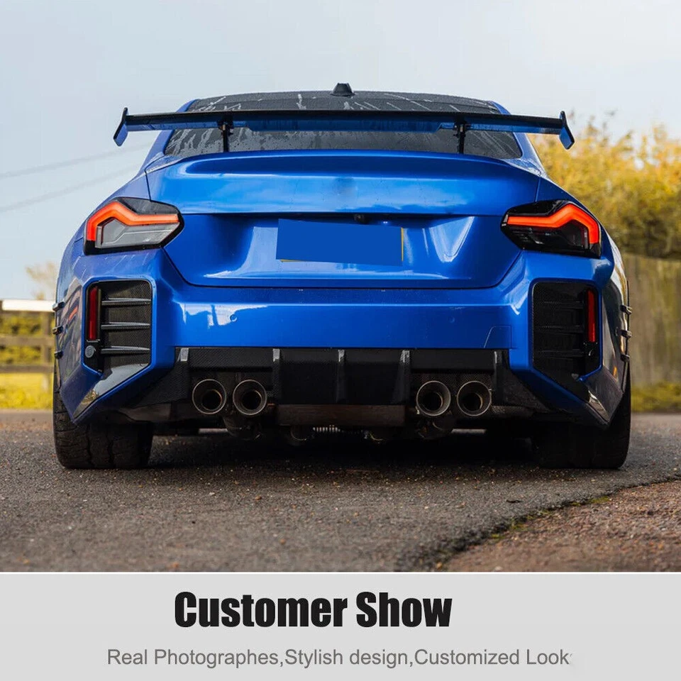 Parachoques trasero de carbono real para BMW M2 G87 2022-2024 ventilación lateral hoja C moldura canards Foto 2 de 4