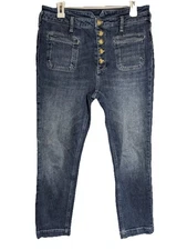 Pilcro & The Letterpress Jeans Womens 32 x 26 High Rise Crop Slim Button Fly