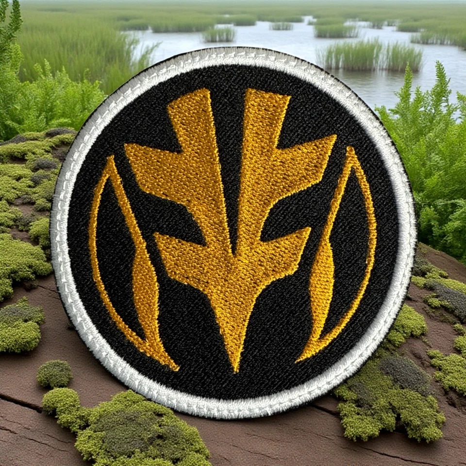 Power Ranger White Ranger Coin Logo Embroidered Patch 3.5" X 3.5"- 5" X 5" - Image 4 of 4
