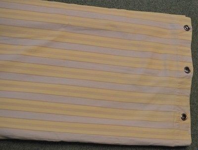 Restoration Hardware~shower curtain~cabana stripe~Yellow~cream~gold~69x70''~VG