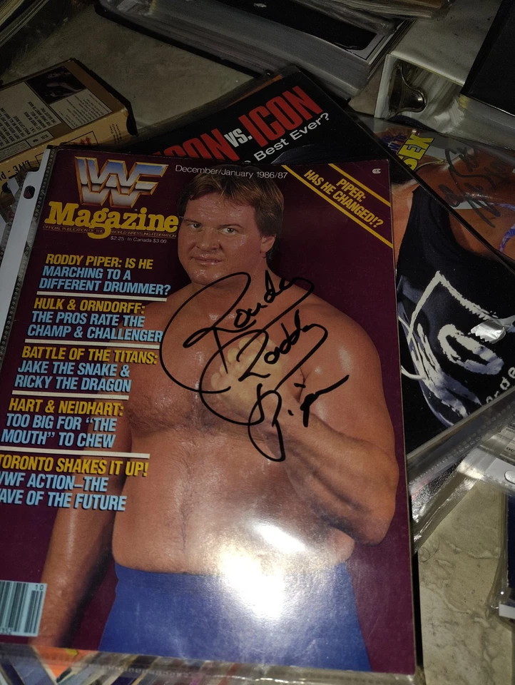 Rowdy Roddy Piper Signed WWF Magazine Sick Rare Cover Autographed Perfect Every - Image 2 of 4