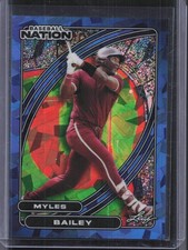 2026 Leaf Baseball Nation #142 Myles Bailey Blue Cracked Ice #/35