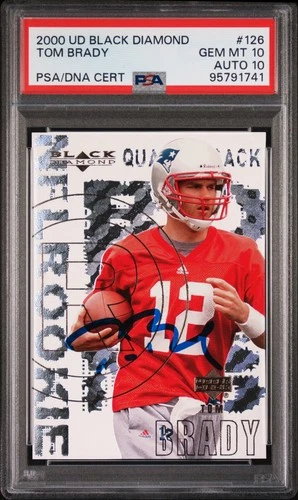 2000 UD BLACK DIAMOND #126 TOM BRADY ROOKIE RC PSA 10 AUTO 10