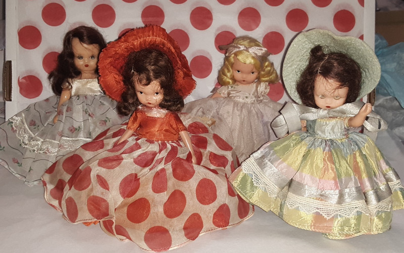 Lot 41Vintage Nancy Ann Storybook Doll 2 Bisque 2 Plastic 1 Good for TLC / Parts