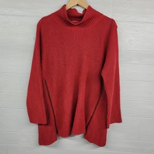Habitat Clothes To Live In Red Knit Sweater Womens Size XL 100 Cotton
