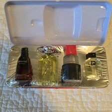 Vtg Set Of 4 Travel-sized  Fahrenheit Perfume For Men  In a Tin Car Thunderbird 