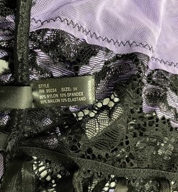 iCollection Lace Corset Back Babydoll Lingerie Flyaway Top Purple Mesh Plus 3X