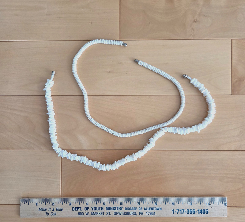 2x Vintage HAWAIIAN PUKA SHELL NECKLACES ~18” Long