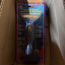 Roman’s  Piranha Wallpaper Removal Scraper with Angled Steel Blade Soft Grip