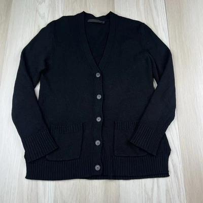 Jenni Kayne Everyday Wool Blend Button Front Cardigan Size Xtra Small Black