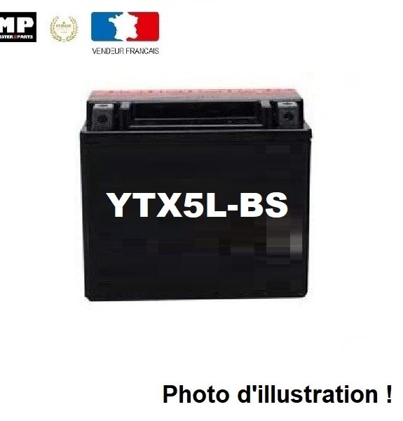 Batterie 12V 4Ah YTX5LBS YTX5-LBS pour motos et cyclomoteurs MBK PEUGEOT