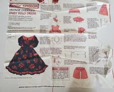 Daisy Kingdom Vintage Cherries Daisy Dolly Dress Fabric Pattern Pre Cut