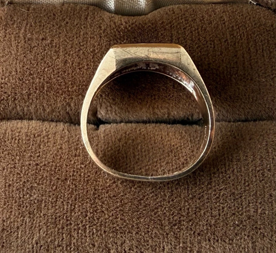 ANILLO MASÓNICO 10K Oro Amarillo Piedra Roja Talla 10.5 (?) Brújula Cuadrada Vintage ¡FAB! Foto 2 de 4