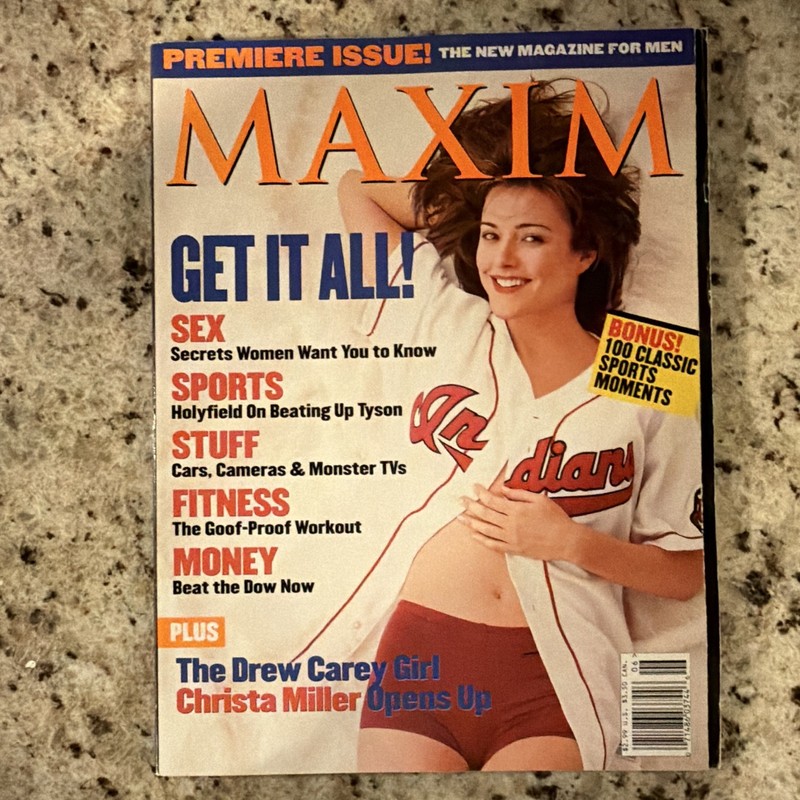 Maxim Magazine Premiere First Issue One - May 1995 Vol 1 #1  - Christa Miller NM