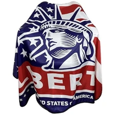 Pelocapa Haircut Salon Barber Cape Snap Closure Waterproof USA Liberty Design