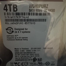 WESTERN DIGITAL   WD PURPLE 4TB Hard Drive Model-WD40PURZ-85TTDY0