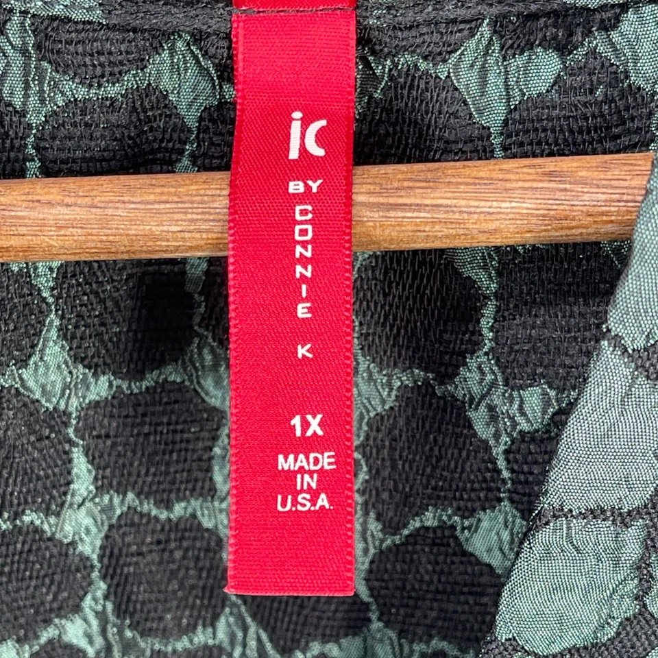 Jaqueta IC by Connie K Feminina Texturizada Lagoa Artística Kimono Túnica Geométrica Tamanho 1X - Imagem 4 de 4