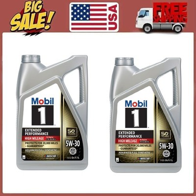 2 pack Mobil 1 Extended Performance High Mileage Full Synthetic Motor Oil 5W-30.