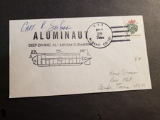 Submarine ALUMINAUT Naval Cover 1966 SIGNED Launch Cachet USS ALBANY CG-10