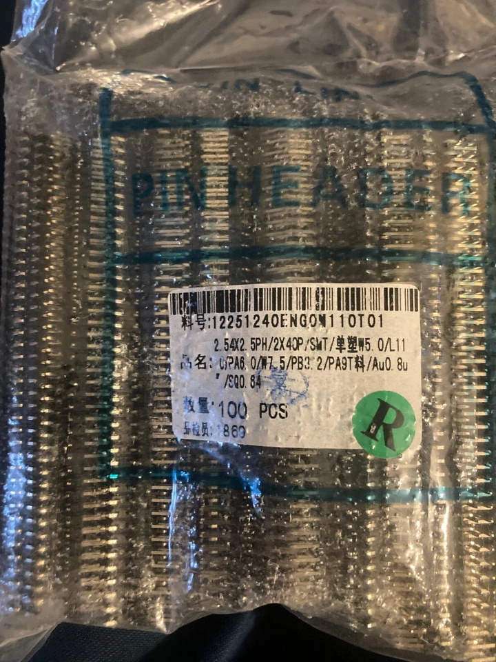 Conector de tira de cabezal recto de una fila macho de 5x ~ 40 pines 2,54 mm - lote de 300 Foto 2 de 3