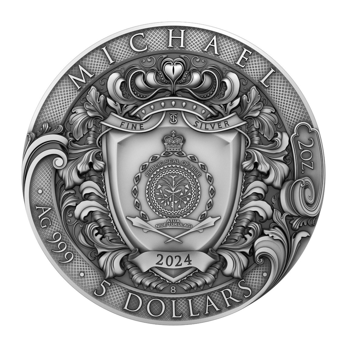 ARCHANGEL MICHAEL 2oz High Relief .999 Silver Coin - 5