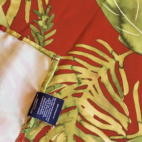 Red / Green Palm Tropical Tablecloth 83" X 60" CROFT & BARROW POLYESTER Beach - Picture 2 of 5
