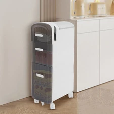 Mobile 3-Drawer Slim Bathroom Storage Cabinet, For Narrow Bathroom Storage