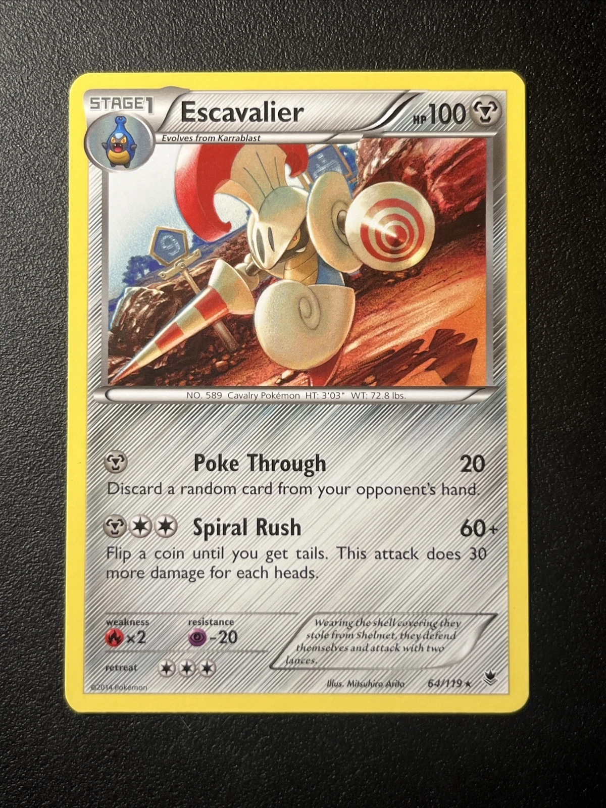 Escavalier 64/119 Rare Pokemon TCG Card Phantom Forces NM