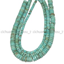 Natural Blue Turquoise Gems Smooth Rondelle Spacer Tyre Loose Beads 15'' 4/6/8mm