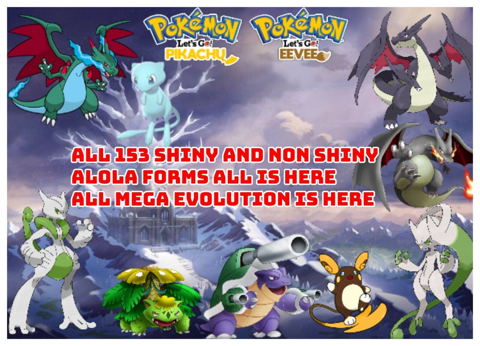 Pokemon Shiny Eevee Evolutions + shiny Pikachu
