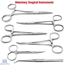Hemostat Forceps Kelly Halsted Mosquito Pliers Iris Scissors Veterinary Tools CE