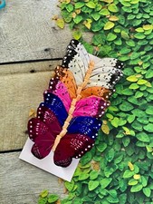 12 Large Feather Monarch Butterflies 5inch assorted- mixed colors butterfles