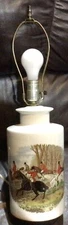 Fox Hunt Hunting Hunter Porcelain Lamp