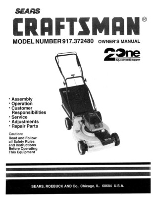 Craftsman 24 Hp Lawn Tractor Manual Owner's Manual Sears Craftsman