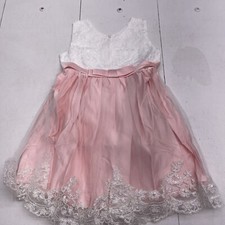 Toddler Girls Pink Lace Tulle Sleeveless Occasion Dress Size 5T 120 New