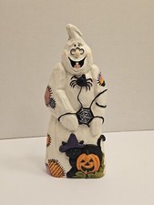 Carved Resin Ghost with Pumpkin Halloween Decoration Joelson Ind