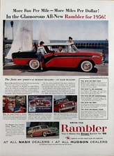 1956 Rambler Car Print Ad, American Motors, Nash Dealers