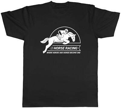 Pferderennen Herren T-Shirt Wo Helden & Pferde eins werden Tee Geschenk