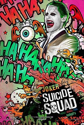 SUICIDE SQUAD POSTER JOKER JARED LETO WILL SMITH MARGOT ROBBIE JOEL KINNAMAN