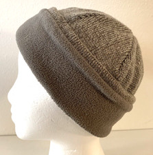 Vintage Unisex Rib Knit Beanie Cuffed Gray Tweed One Size Ski Outdoors