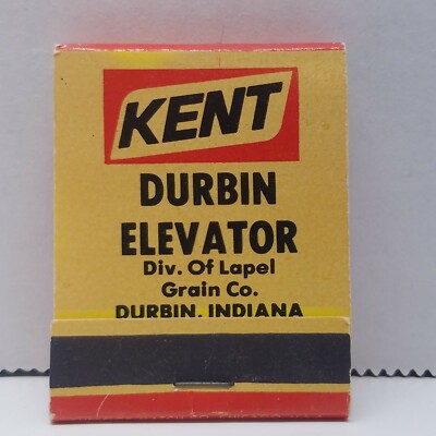 Kent Durbin Elevator Lapel Grain Co. Indiana Matchbook Farm Advertising