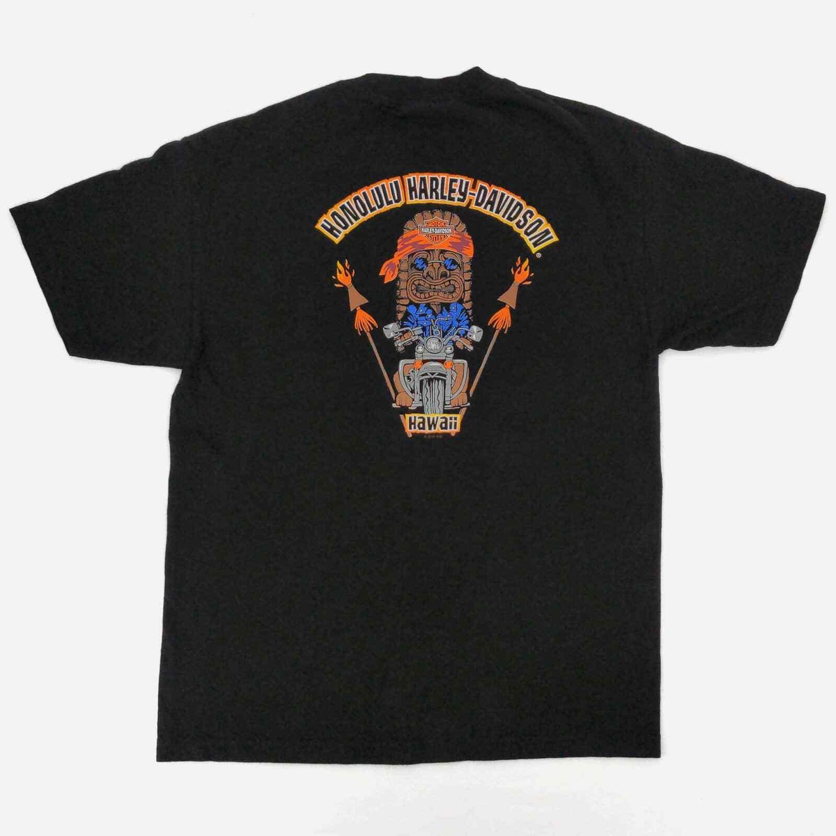 Honolulu Harley Davidson Hawaii T-Shirt Tiki Motorcycle Biker 