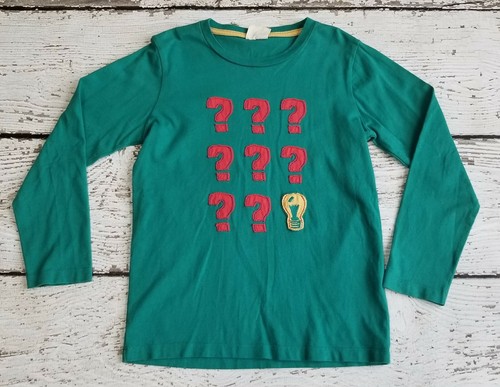 MINI BODEN 7 8 Boys Green Question Mark Tee Plaid Flannel Tartan Cargo Pants - Picture 2 of 8