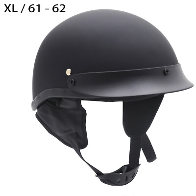 X Large XL DOT Adult Motorcycle Scooter German Half Face Crash Helmet Matte Back