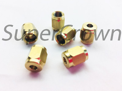 Set of BRASS FEMALE COMPRESSION TUBING HEX NUT TUBE FITTING Ф4mm M8x1.0P 15327