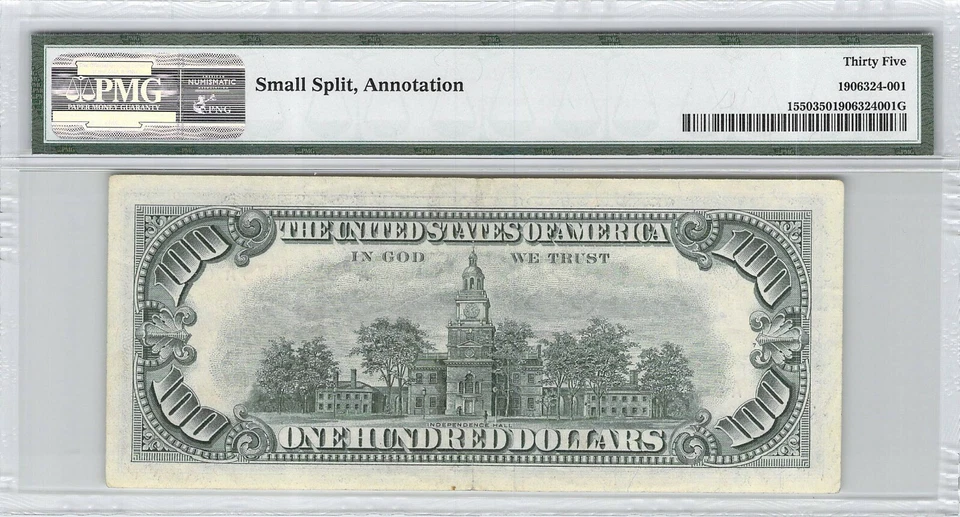 USA $100 Dollars 1966 Legal Tender Note A00228975A PMG VF 35 - Image 2 of 2