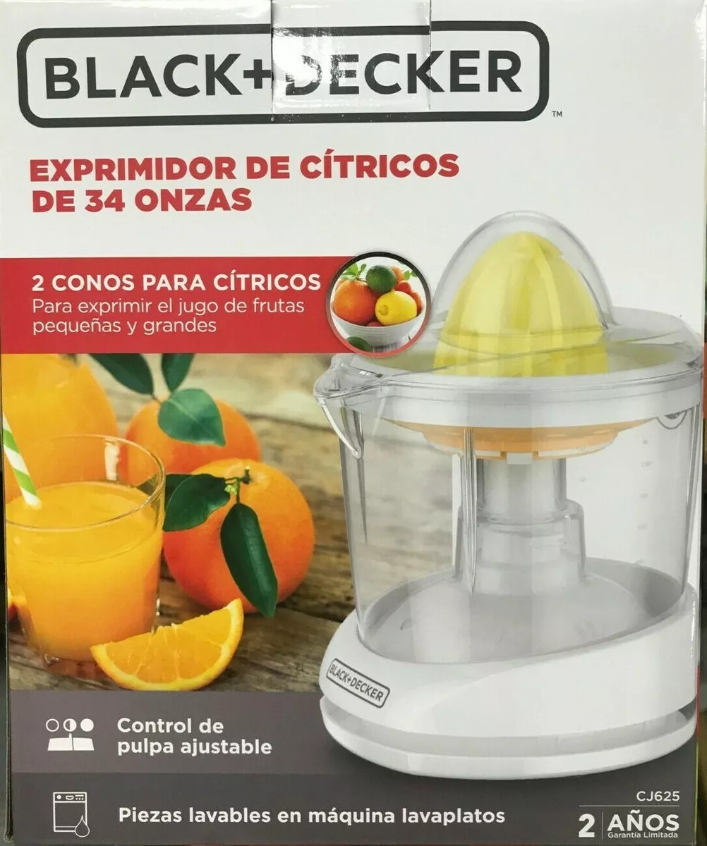 Black + Decker - CJ625 - 34oz Citrus Juicer with Adjustable Pulp Control - White